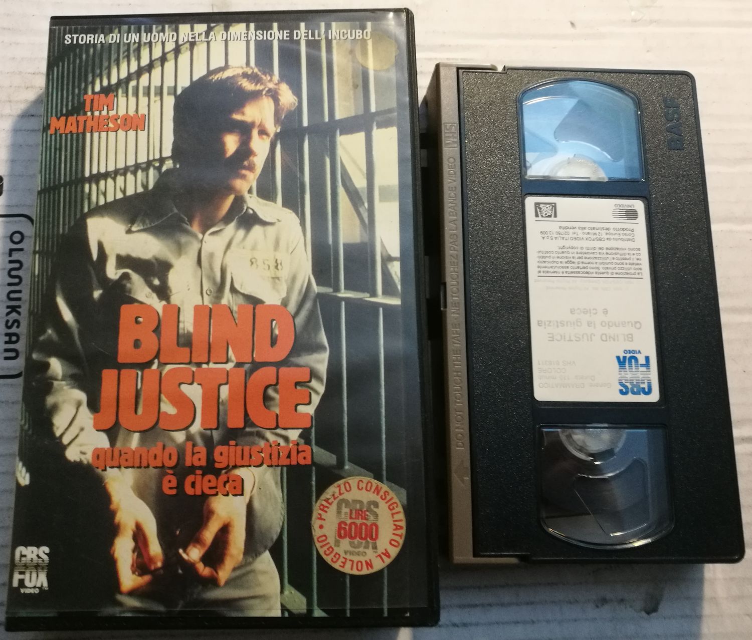 TeknoFilm - VHS – BLIND JUSTICE - QUANDO LA GIUSTIZIA E' CIECA di Rod Holcomb (1986) - CBS FOX (INEDITO IN DVD)
