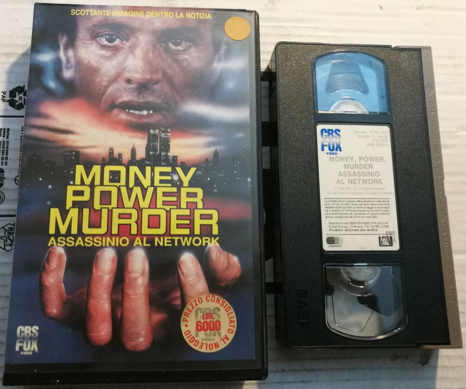 TeknoFilm - VHS – MONEY POWER MURDER - ASSASSINIO AL NETWORK di Lee Philips (1989) - CBS FOX (INEDITO IN DVD)