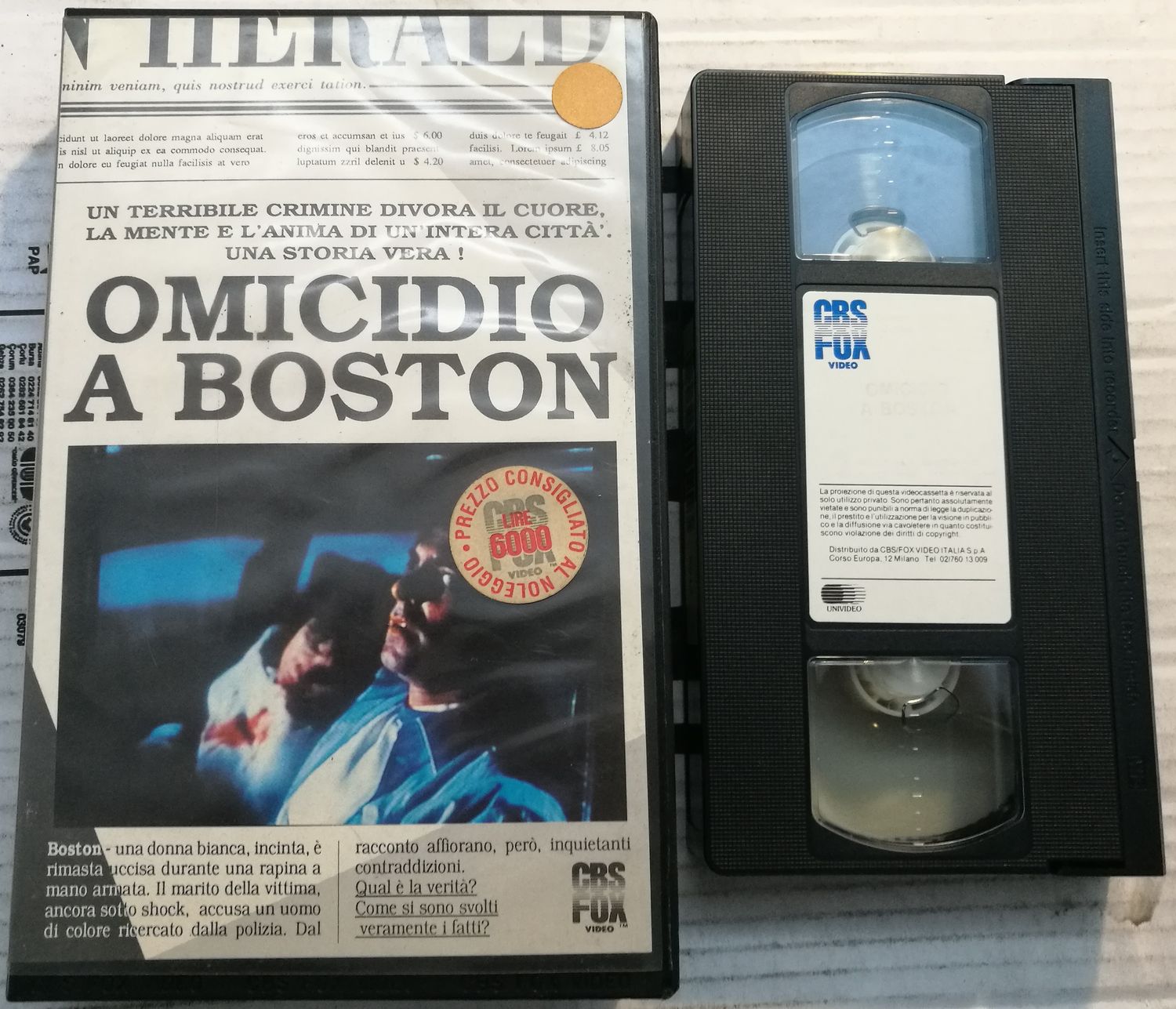 TeknoFilm - VHS – OMICIDIO A BOSTON di Jerrold Freedman (1990) - CBS FOX (INEDITO IN DVD)