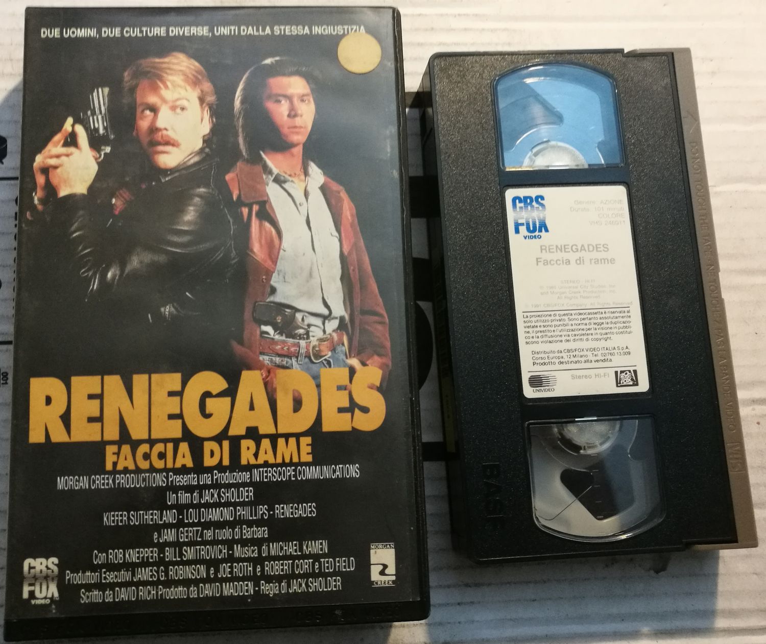TeknoFilm - VHS – RENEGADES - FACCIA DI RAME di Jack Sholder (1989) - CBS FOX (INEDITO IN DVD)