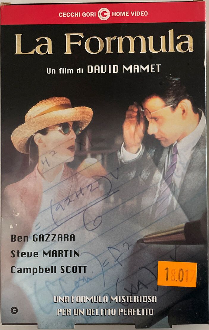 TeknoFilm - VHS – LA FORMULA di David Mamet (1997) - CECCHI GORI HOME VIDEO (INEDITO IN DVD)