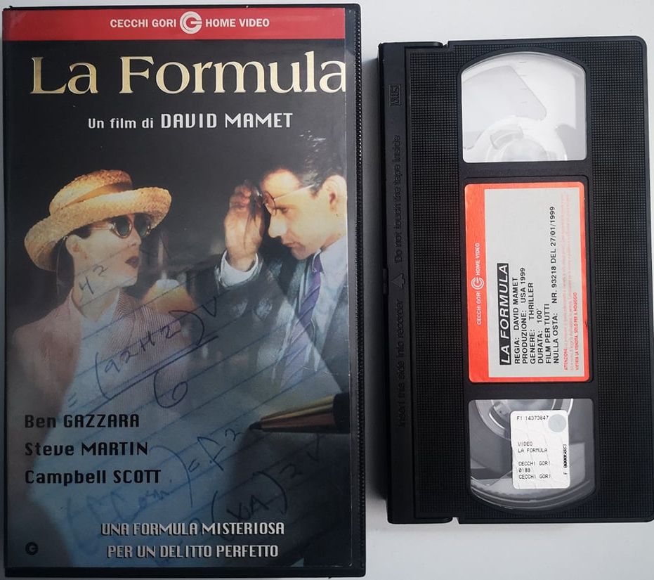 TeknoFilm - VHS (Copertina tagliata) – LA FORMULA di David Mamet (1997) - CECCHI GORI HOME VIDEO (INEDITO IN DVD)
