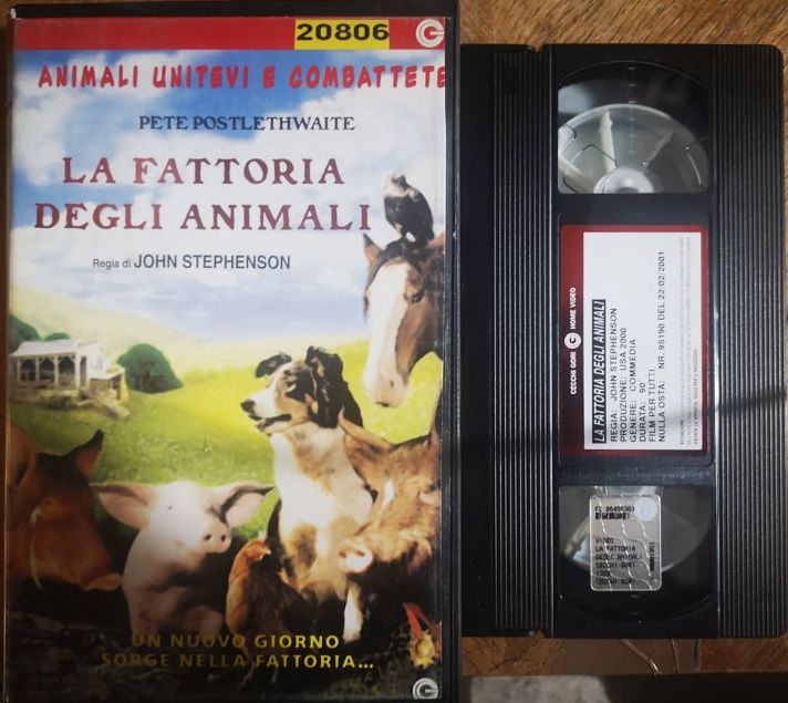 TeknoFilm - VHS (Copertina tagliata) – LA FATTORIA DEGLI ANIMALI di John Stephenson (1999) - CECCHI GORI HOME VIDEO (INEDITO IN DVD)