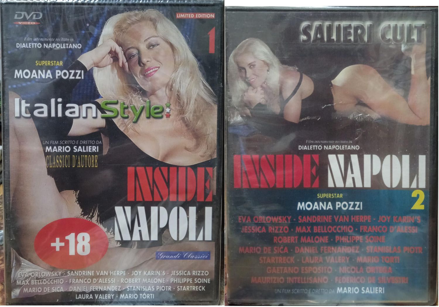 TeknoFilm - DVD (Limited Edition) – Mario Salieri - INSIDE NAPOLI 1 e 2 con Moana Pozzi e Jessica Rizzo (1989) - SIRIO
