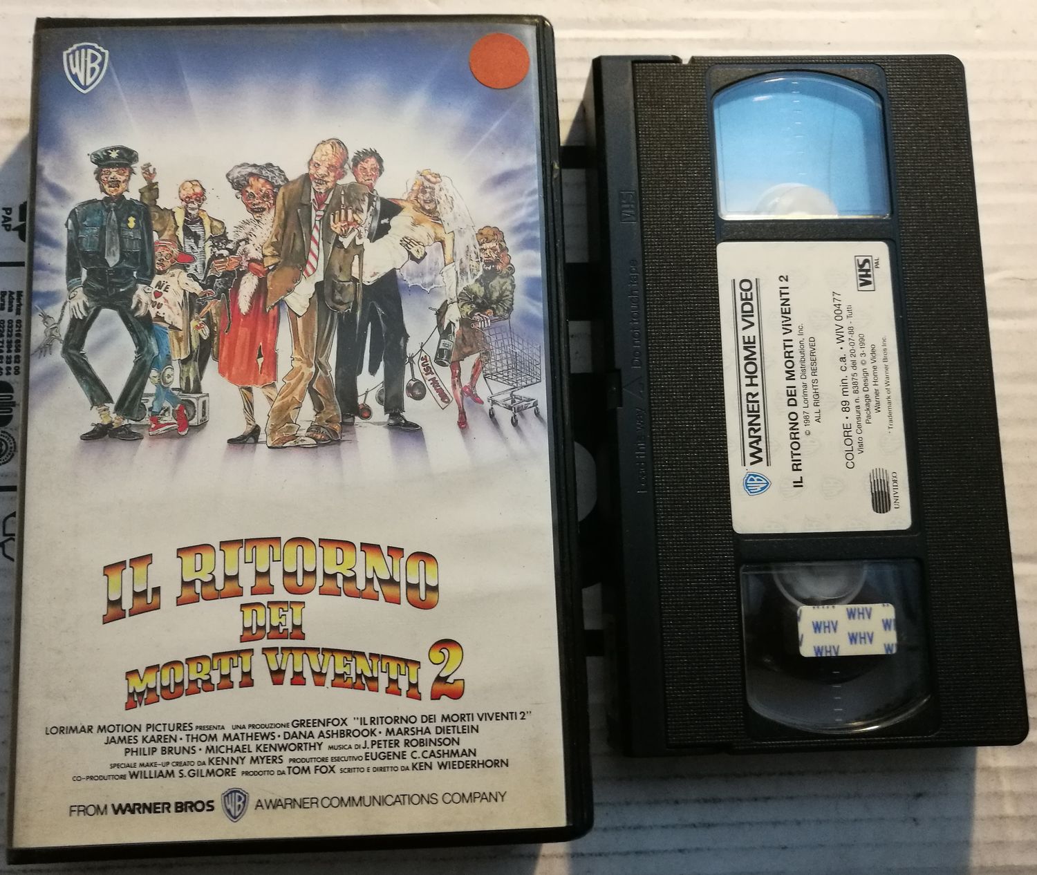 TeknoFilm – VHS – IL RITORNO DEI MORTI VIVENTI 2 di Ken Wiederhorn (1987) - WARNER BROS TeknoFilm – VHS – IL RITORNO DEI MORTI VIVENTI 2 di Ken Wiederhorn (1987) - WARNER BROS