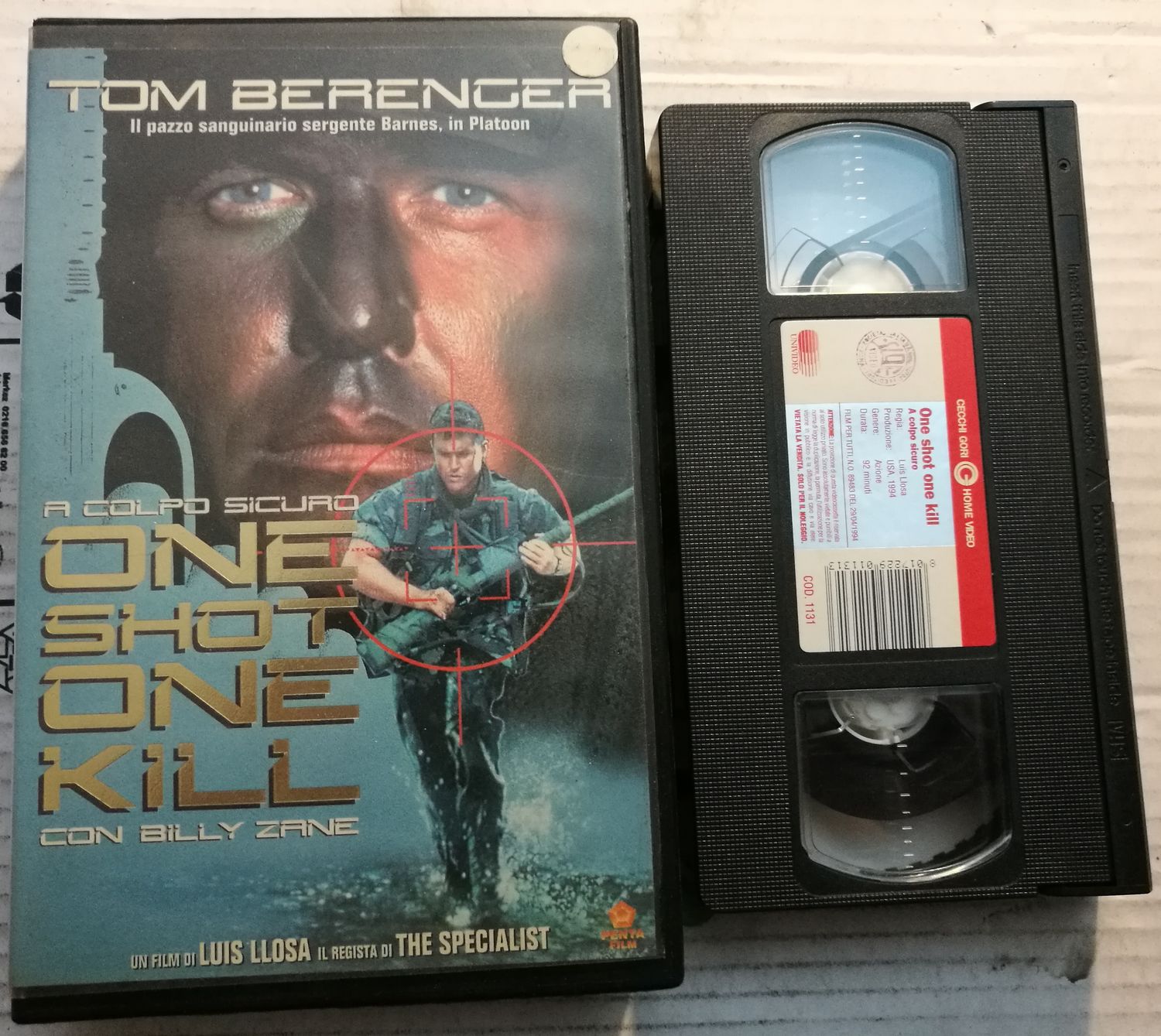 TeknoFilm - VHS – ONE SHOT, ONE KILL - A COLPO SICURO di Luis Llosa (1993) - CECCHI GORI HOME VIDEO TeknoFilm - VHS – ONE SHOT, ONE KILL - A COLPO SICURO di Luis Llosa (1993) - CECCHI GORI HOME VIDEO
