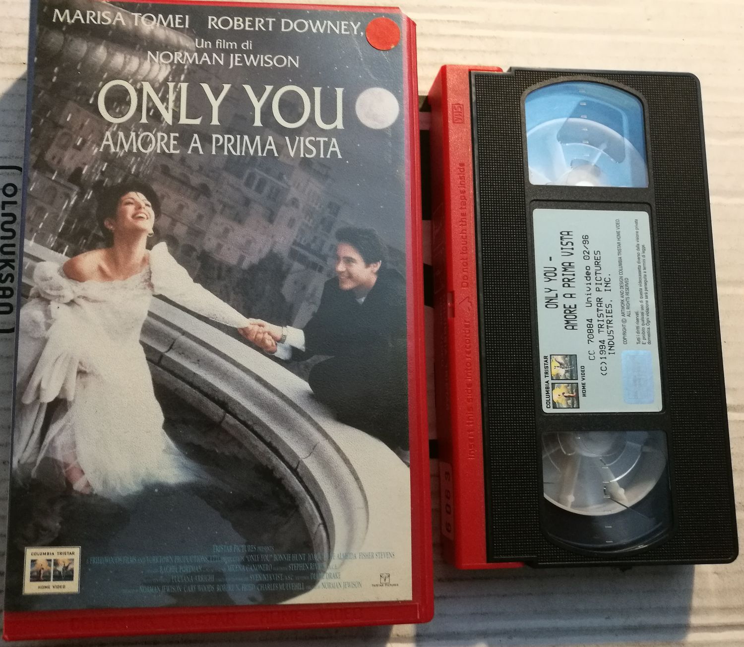 TeknoFilm - VHS – ONLY YOU - AMORE A PRIMA VISTA di Norman Jewison (1994) - COLUMBIA TRISTAR TeknoFilm - VHS – ONLY YOU - AMORE A PRIMA VISTA di Norman Jewison (1994) - COLUMBIA TRISTAR