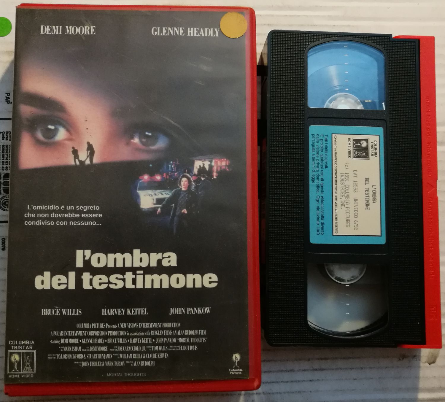 TeknoFilm - VHS – L'OMBRA DEL TESTIMONE di Alan Rudolph (1991) - COLUMBIA TRISTAR TeknoFilm - VHS – L'OMBRA DEL TESTIMONE di Alan Rudolph (1991) - COLUMBIA TRISTAR
