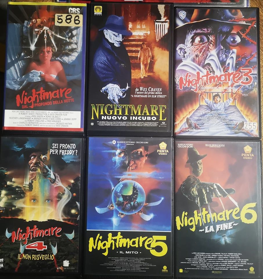 TeknoFilm – 6 VHS – NIGHTMARE 1, 2, 3, 4, 5, 6 (1985) - WARNER BROS TeknoFilm – 6 VHS – NIGHTMARE 1, 2, 3, 4, 5, 6 (1985) - WARNER BROS