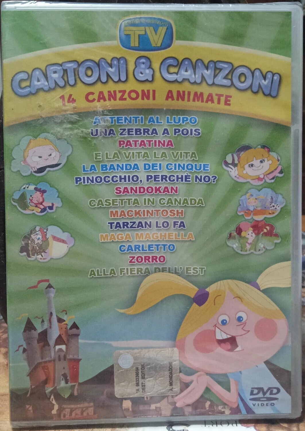 TeknoFilm - DVD – CARTONI & CANZONI - 14 CANZONI ANIMATE (Colore Verde) - 2007 - TV SORRISI E CANZONI
