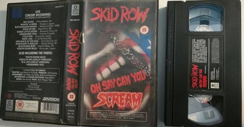 TeknoFilm – VHS – SKID ROW - OH SAY CAN YOU di Jean Pellerin (1990) - WARNER BROS (INEDITO IN DVD)
