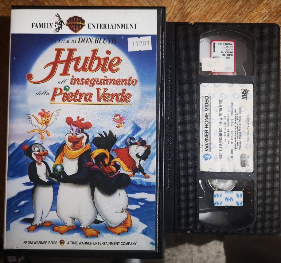 TeknoFilm – VHS – HUBIE ALL'INSEGUIMENTO DELLA PIETRA VERDE di Don Bluth e Gary Goldman (1995) - WARNER BROS (INEDITO IN DVD)