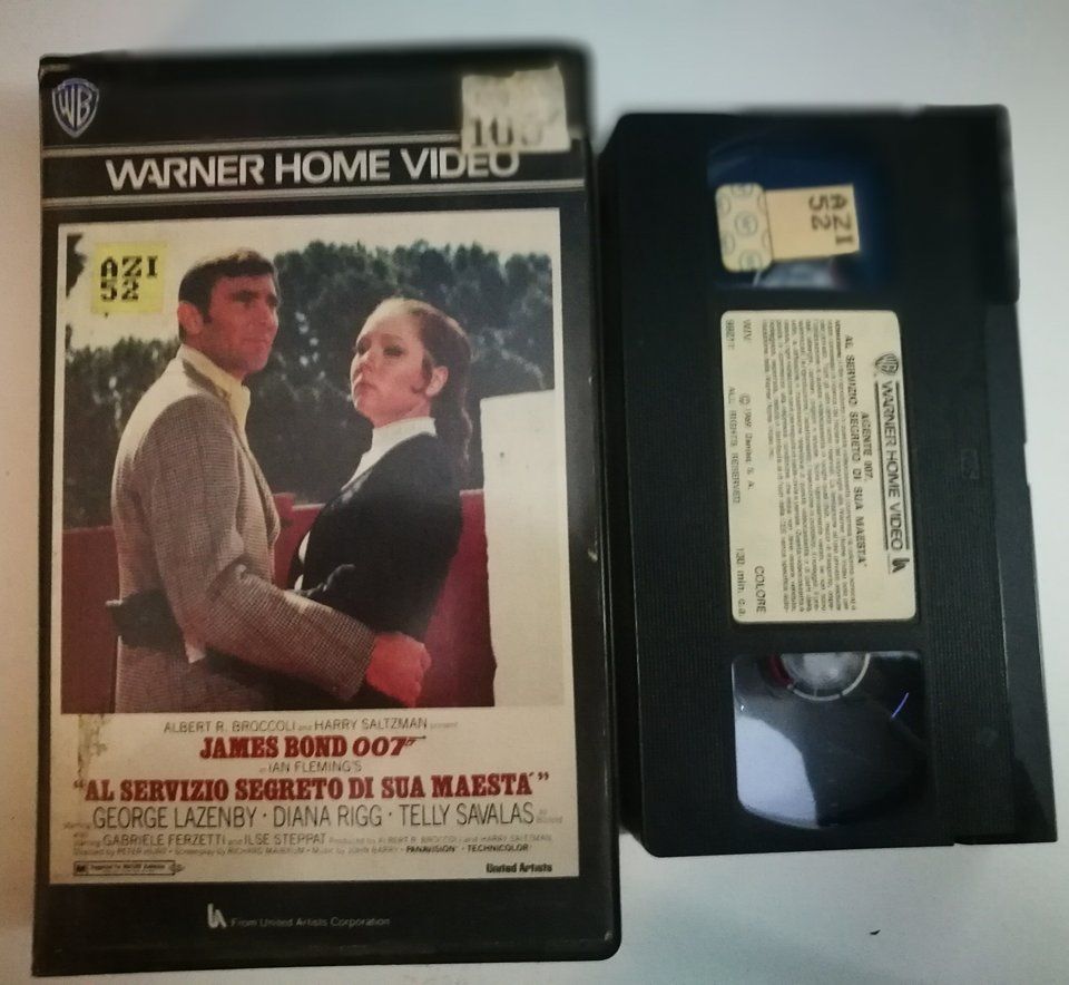 TeknoFilm – VHS – Agente 007 AL SERVIZIO SEGRETO DI SUA MAESTA' di Peter R. Hunt (1969) - WARNER BROS TeknoFilm – VHS – Agente 007 AL SERVIZIO SEGRETO DI SUA MAESTA' di Peter R. Hunt (1969) - WARNER BROS
