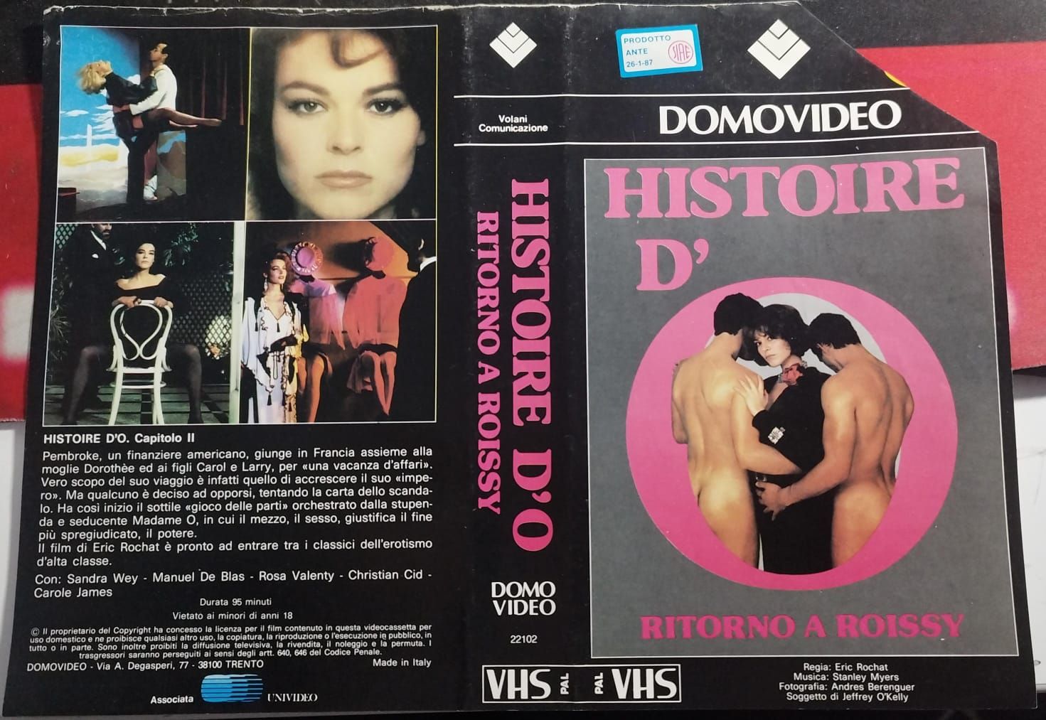 TeknoFilm - VHS – HISTOIRE D'O 2 - RITORNO A ROISSY di Eric Rochat (1984) - DOMOVIDEO TeknoFilm - VHS – HISTOIRE D'O 2 - RITORNO A ROISSY di Eric Rochat (1984) - DOMOVIDEO