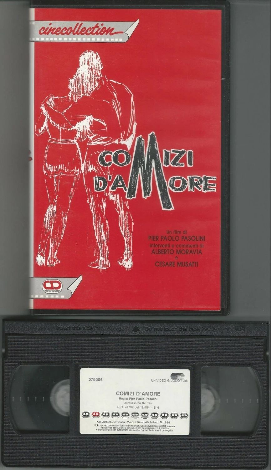 TeknoFilm - VHS – COMIZI D'AMORE di Pier Paolo Pasolini (1965) - CECCHI GORI HOME VIDEO TeknoFilm - VHS – COMIZI D'AMORE di Pier Paolo Pasolini (1965) - CECCHI GORI HOME VIDEO