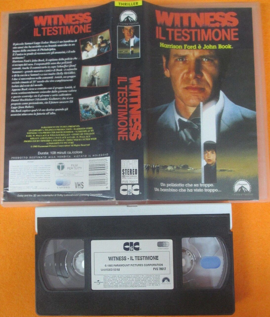 TeknoFilm - VHS – WITNESS - IL TESTIMONE di Peter Weir (1985) - CIC TeknoFilm - VHS – WITNESS - IL TESTIMONE di Peter Weir (1985) - CIC