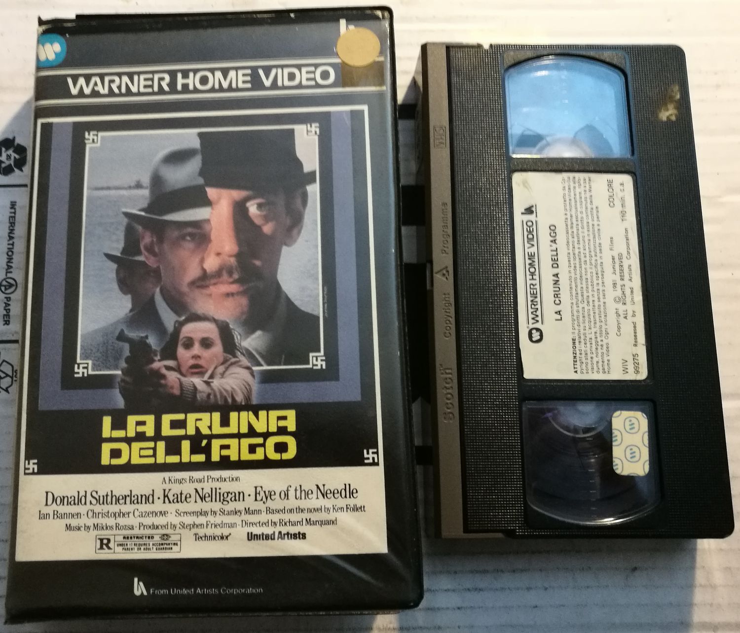 TeknoFilm - VHS - LA CRUNA DELL'AGO di Richard Marquand (1981) - WARNER BROS TeknoFilm - VHS - LA CRUNA DELL'AGO di Richard Marquand (1981) - WARNER BROS