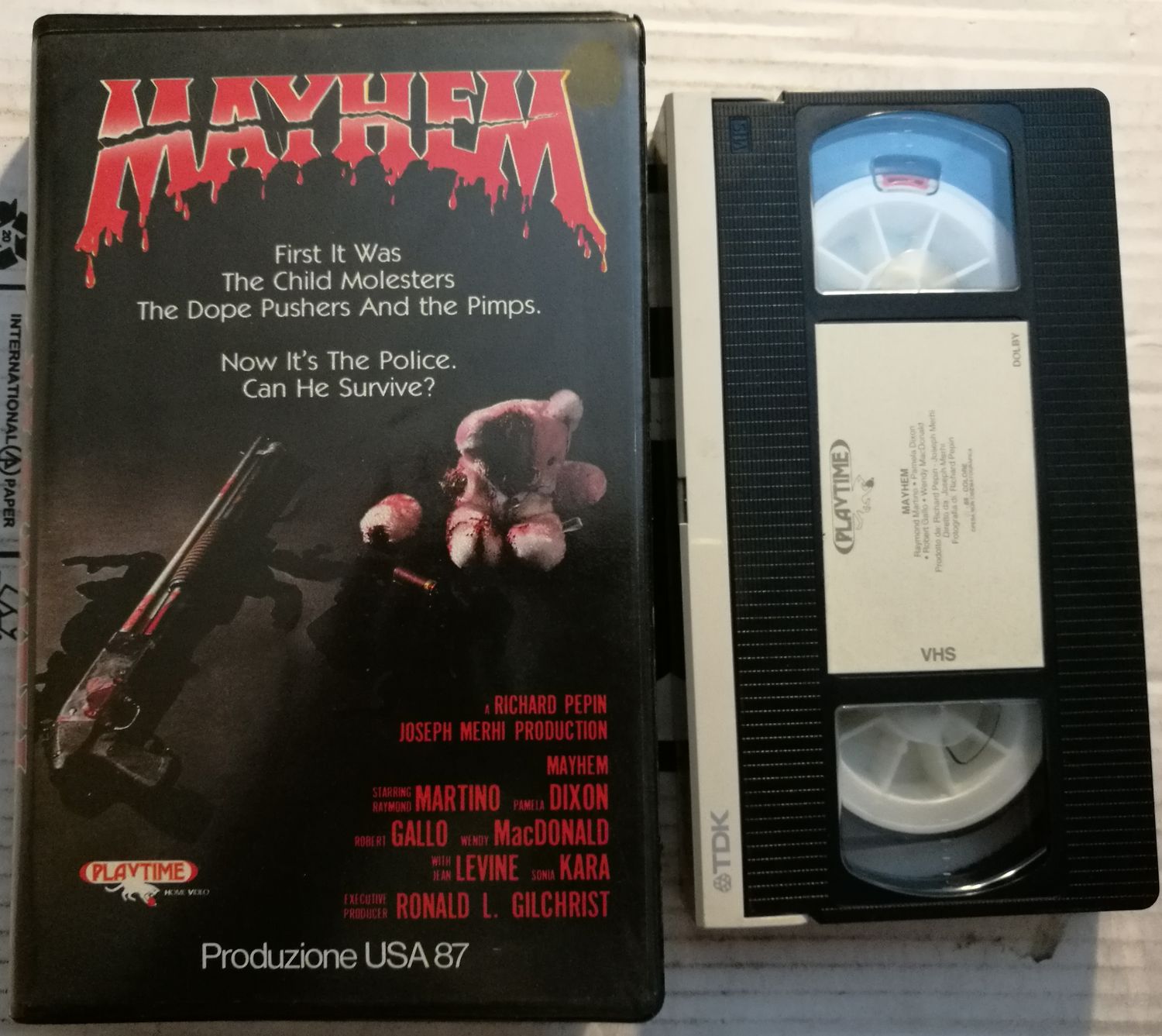 TeknoFilm - VHS - MAYHEM - DISPERATA RICERCA di Joseph Merhi (1986) - PLAYTIME TeknoFilm - VHS - MAYHEM - DISPERATA RICERCA di Joseph Merhi (1986) - PLAYTIME