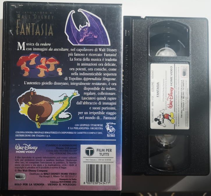 TeknoFilm - VHS – FANTASIA di A.A.V.V. (1940) - WALT DISNEY TeknoFilm - VHS – FANTASIA di A.A.V.V. (1940) - WALT DISNEY