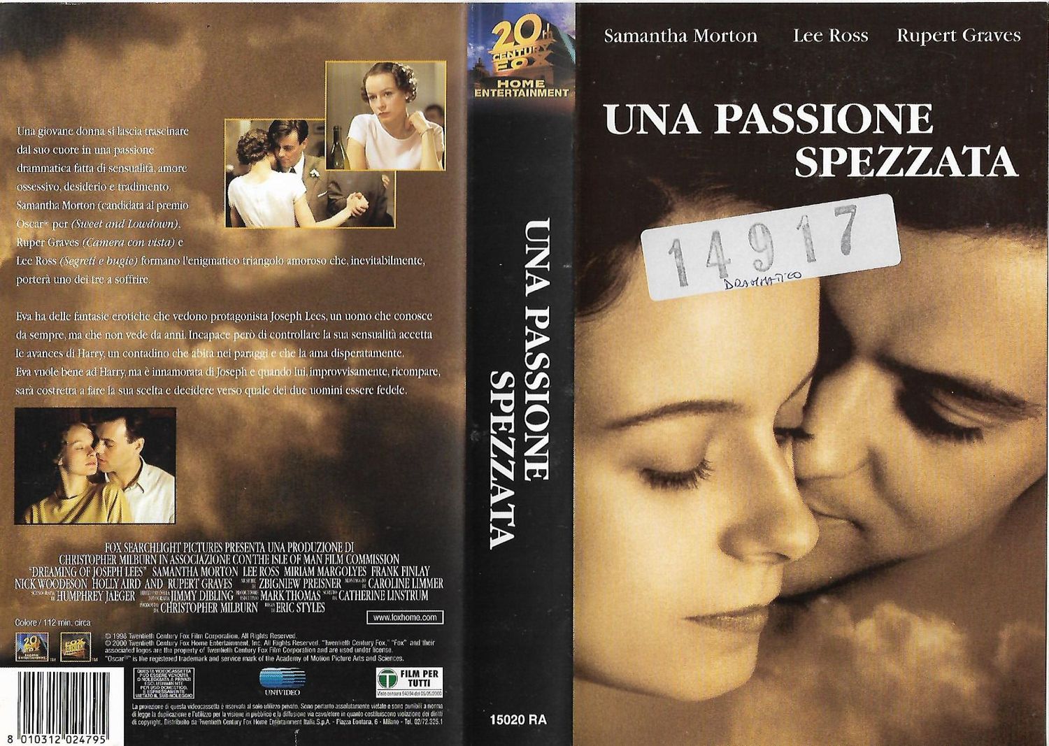 TeknoFilm - VHS – UNA PASSIONE SPEZZATA di Eric Styles (1999) - 20TH CENTURY FOX (INEDITO IN DVD) TeknoFilm - VHS – UNA PASSIONE SPEZZATA di Eric Styles (1999) - 20TH CENTURY FOX (INEDITO IN DVD)
