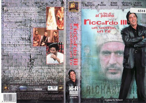 TeknoFilm - VHS – RICCARDO III - UN UOMO UN RE di Al Pacino (1996) - 20TH CENTURY FOX TeknoFilm - VHS – RICCARDO III - UN UOMO UN RE di Al Pacino (1996) - 20TH CENTURY FOX