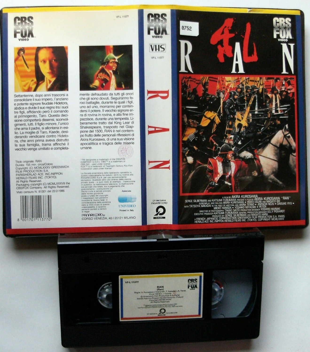 TeknoFilm - VHS – RAN di Akira Kurosawa (1985) - CBS FOX