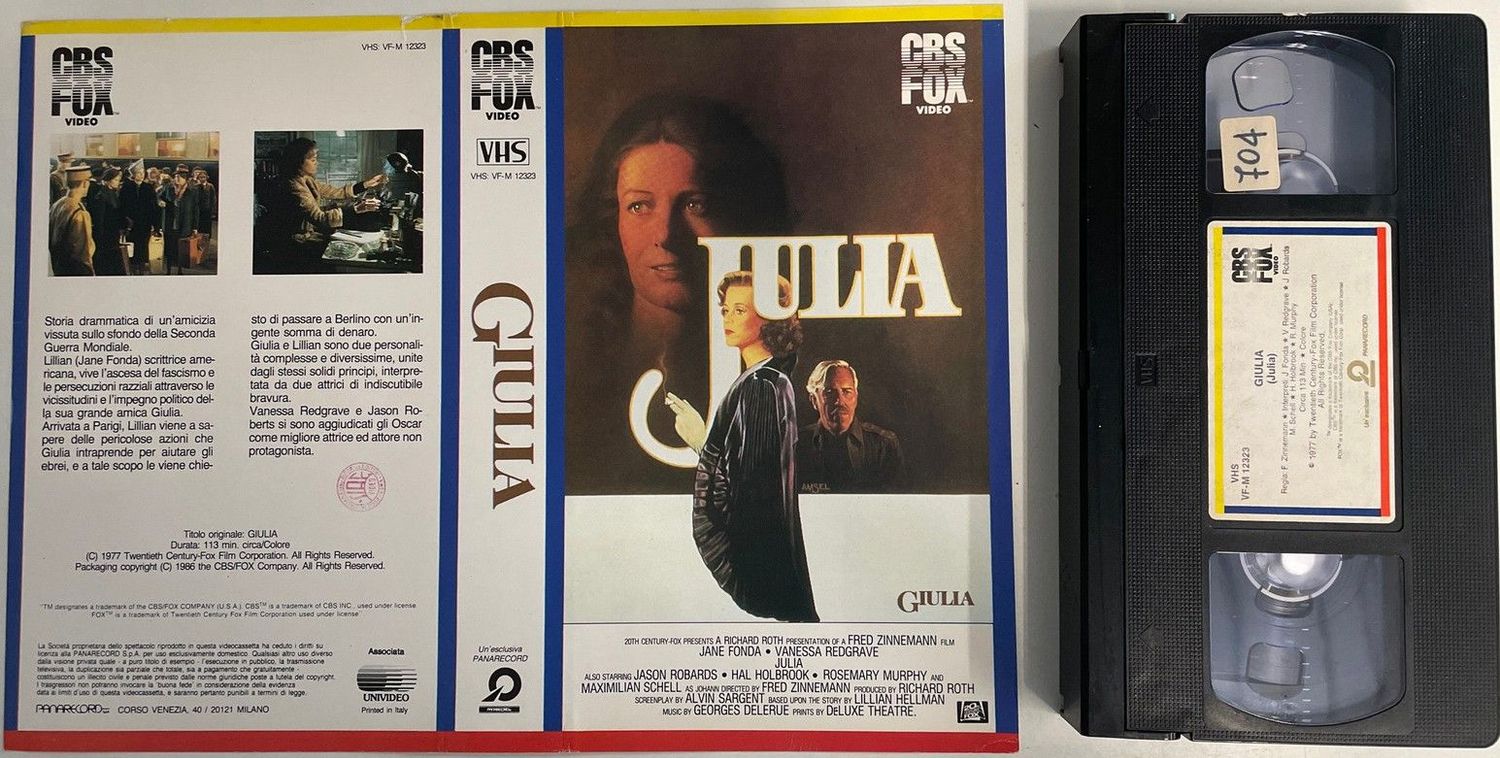 TeknoFilm - VHS – JULIA - GIULIA di Fred Zinnemann (1977) - CBS FOX TeknoFilm - VHS – JULIA - GIULIA di Fred Zinnemann (1977) - CBS FOX
