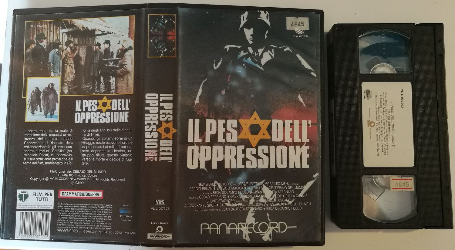 TeknoFilm - VHS – IL PESO DELL'OPPRESSIONE di Beda Docampo Feijóo e Juan Bautista Stagnaro (1988) - PANARECORD (INEDITO IN DVD) TeknoFilm - VHS – IL PESO DELL'OPPRESSIONE di Beda Docampo Feijóo e Juan Bautista Stagnaro (1988) - PANARECORD (INEDITO IN DVD)