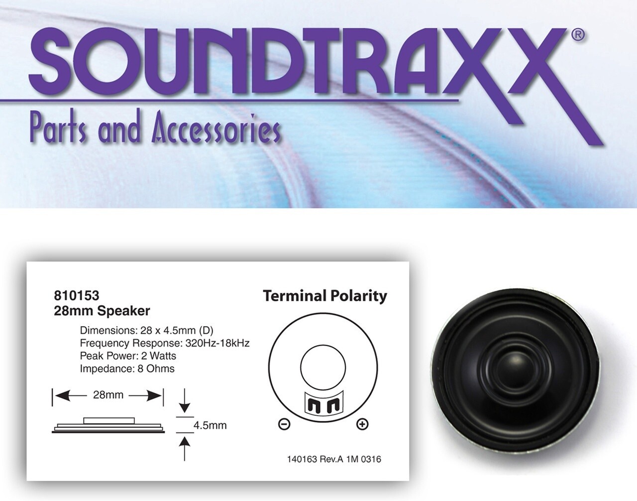 SoundTraxx 28mm (1&quot;) Round Speaker