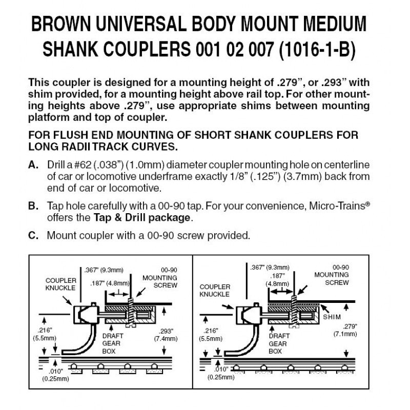 Micro-Trains 1016-1B Brown Assembled Couplers