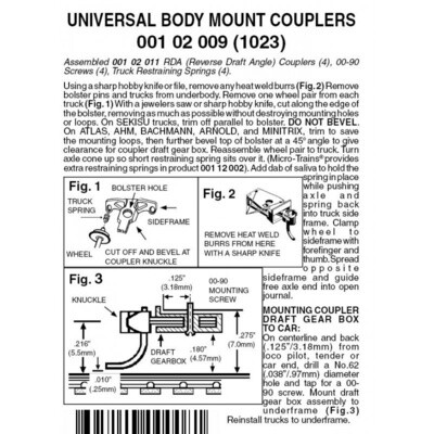 Micro-Trains 1025-1 Assembled RDA Couplers