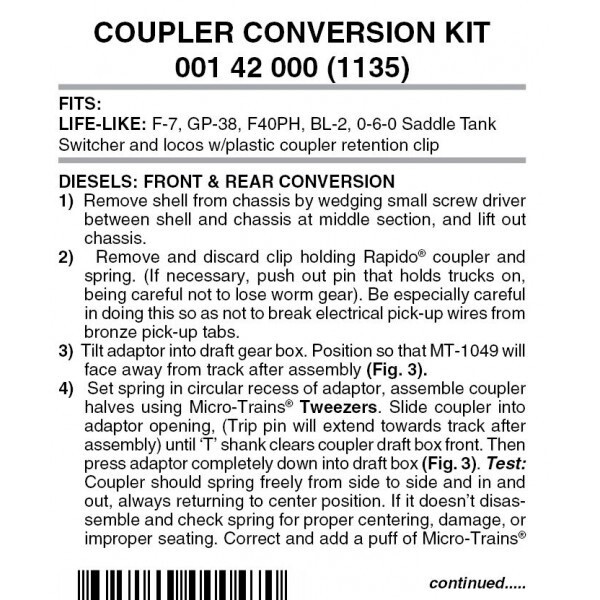 Micro-Trains 1135 Locomotive Coupler Conversion Kit