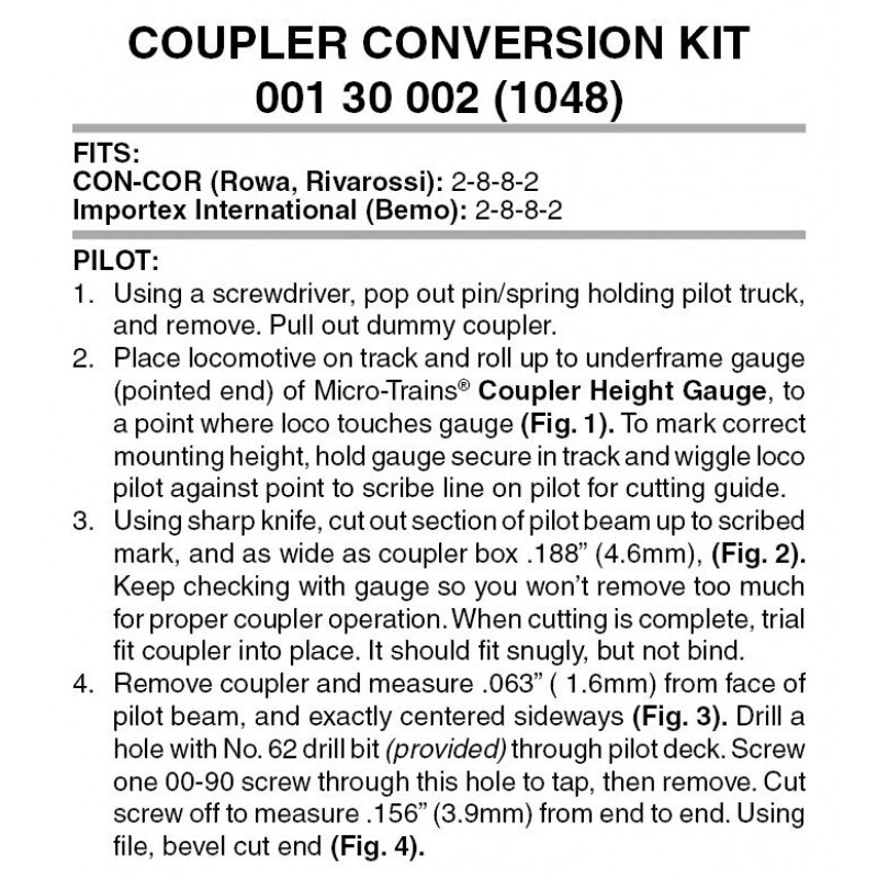 MicroTrains 1048 Coupler Conversion Kit