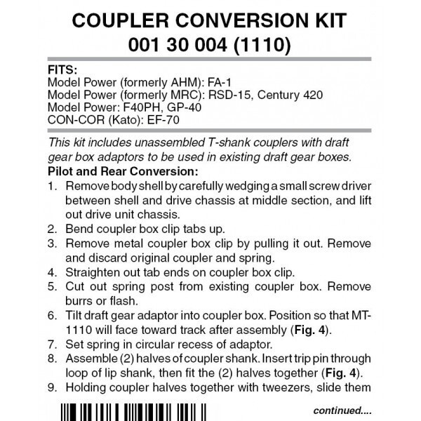 Micro-Trains 1110 Locomotive Coupler Conversion Kit