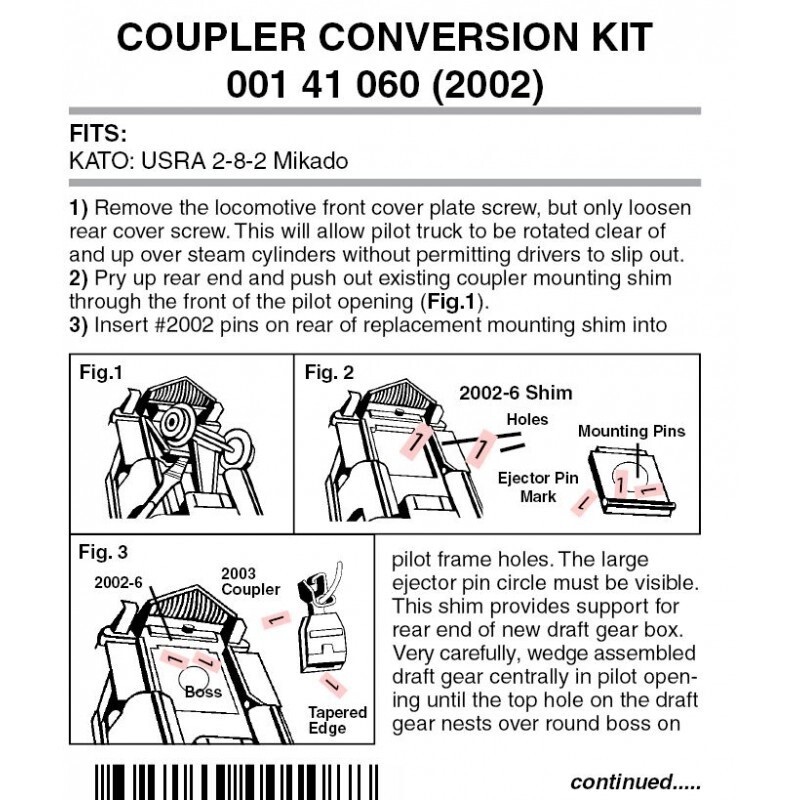 Micro-Trains 2002 Kato USRA 2-8-2 Coupler Conversion Kit