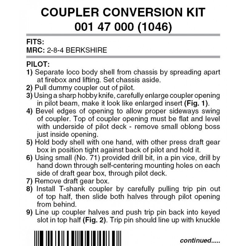 Micro-Trains 1046 Locomotive Coupler Conversion Kit