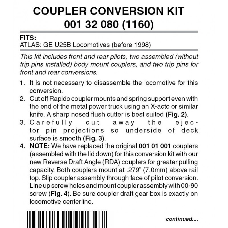 MicroTrains 1160 Coupler Conversion Kit