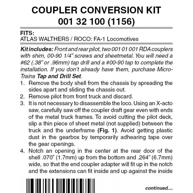 Micro-Trains 1156 Locomotive Coupler Conversion Kit