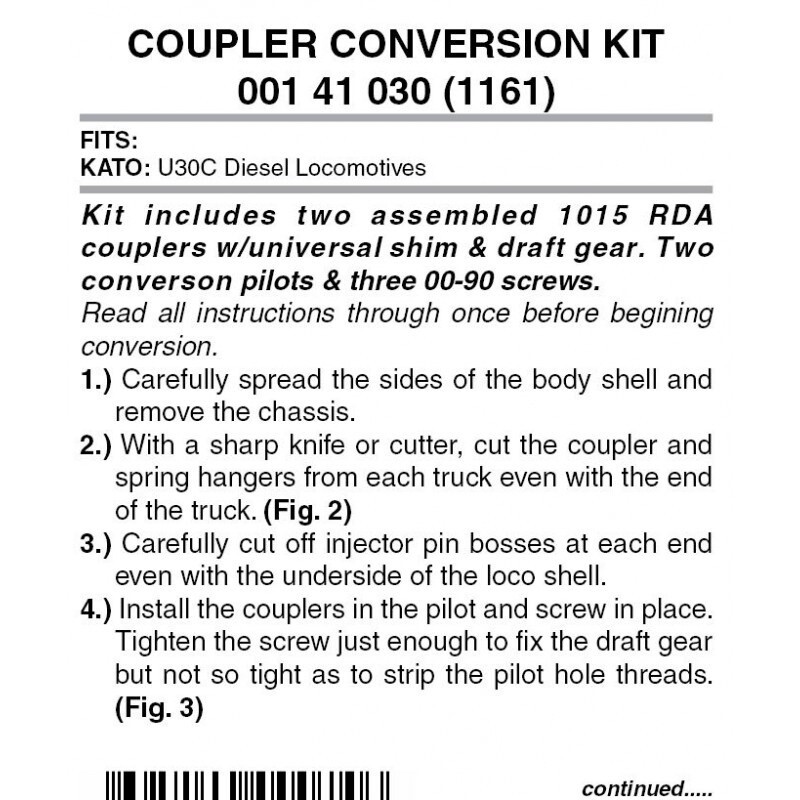 Micro-Trains 1161 Locomotive Coupler Conversion Kit
