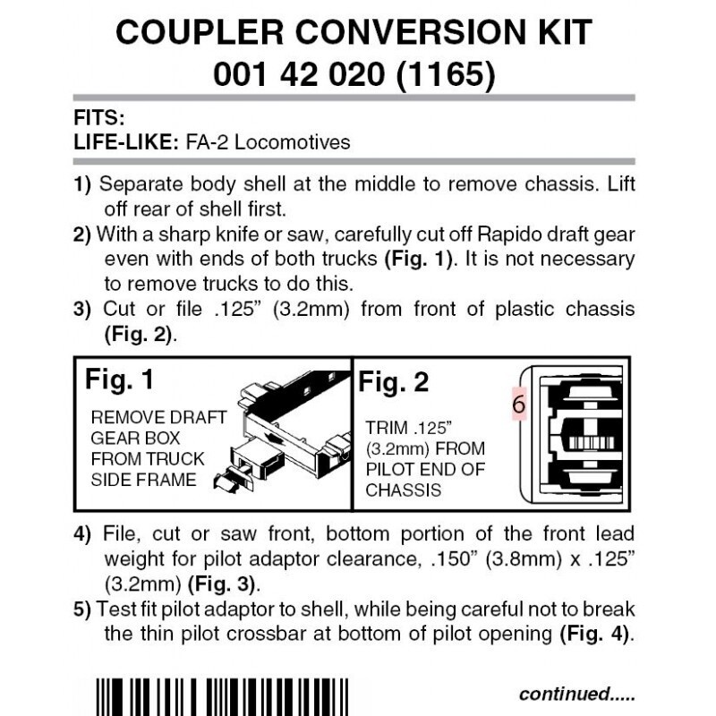 Micro-Trains 1165 Locomotive Coupler Conversion Kit
