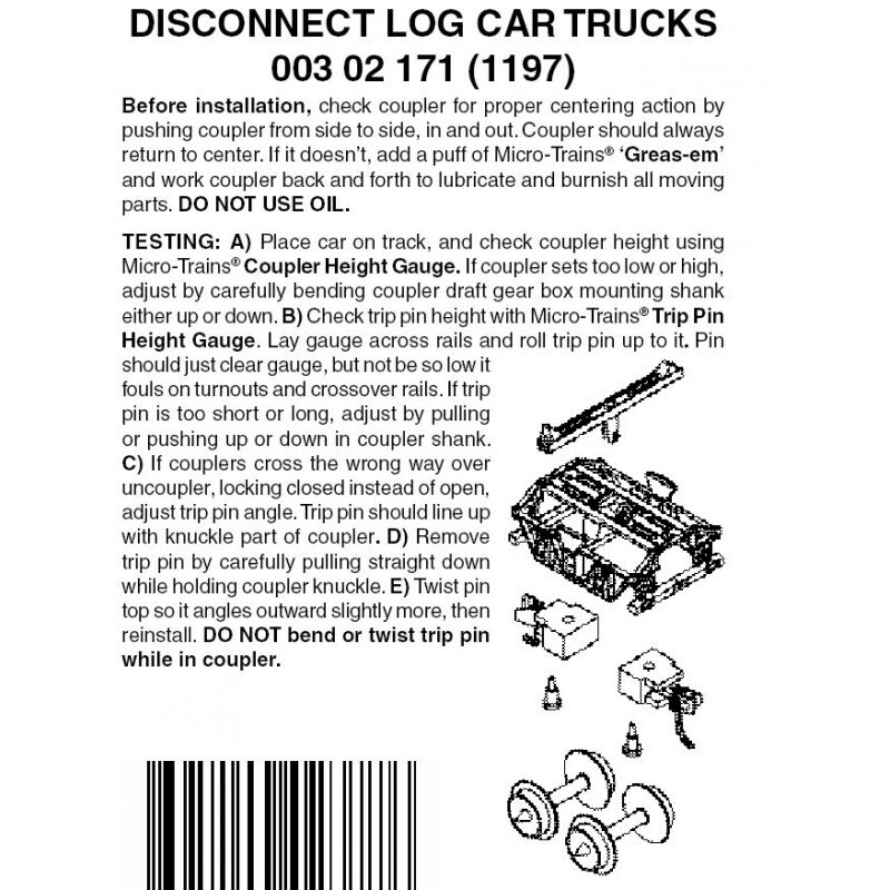 Micro-Trains 1197 Disconnect Log Car Trucks