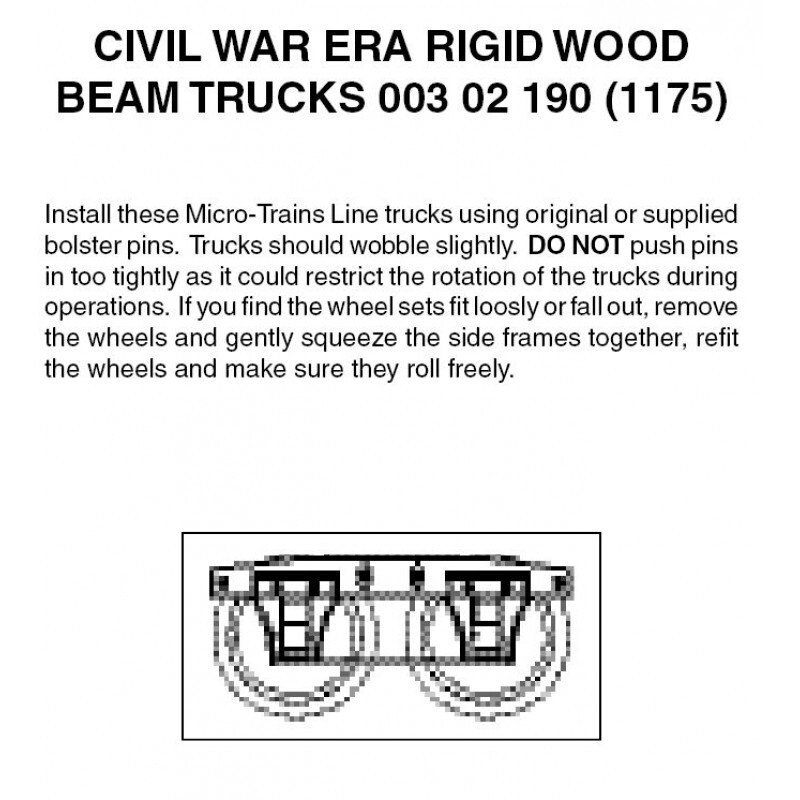 Micro-Trains 1175 Civil War Era Rigid Beam Truck w/o Couplers