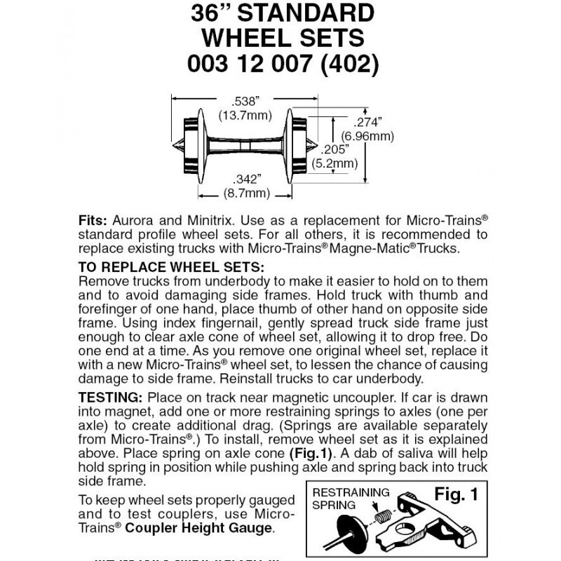 Micro-Trains 402 N 36&quot; Standard Wheelsets