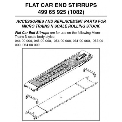 Micro-Trains 1082 N Flat Car End Stirrups
