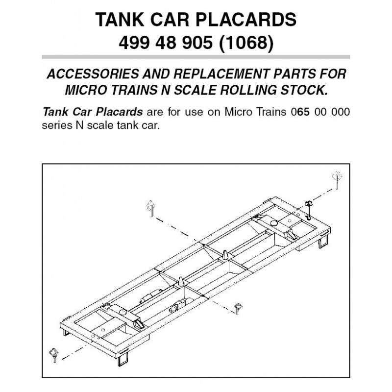 Micro-Trains 1068 N Scale Tank Car Placards