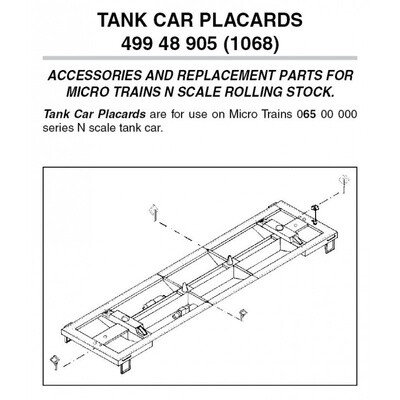 Micro-Trains 1068 N Scale Tank Car Placards
