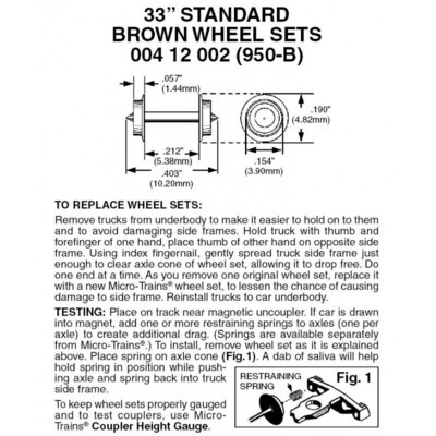 Micro-Trains 950B Z 33&quot; Standard Brown Wheelsets