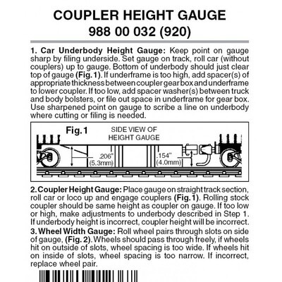 Micro-Trains 920 Coupler Height Gauge