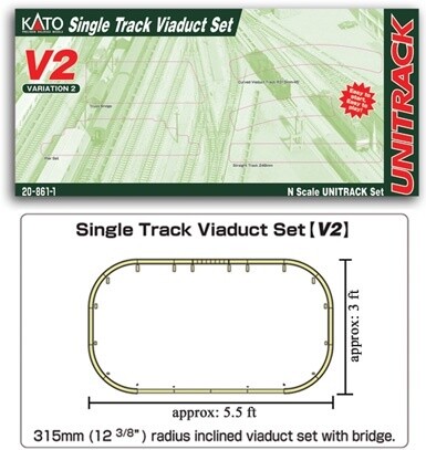 Kato N 20-861 V2 Single Track Viaduct Set