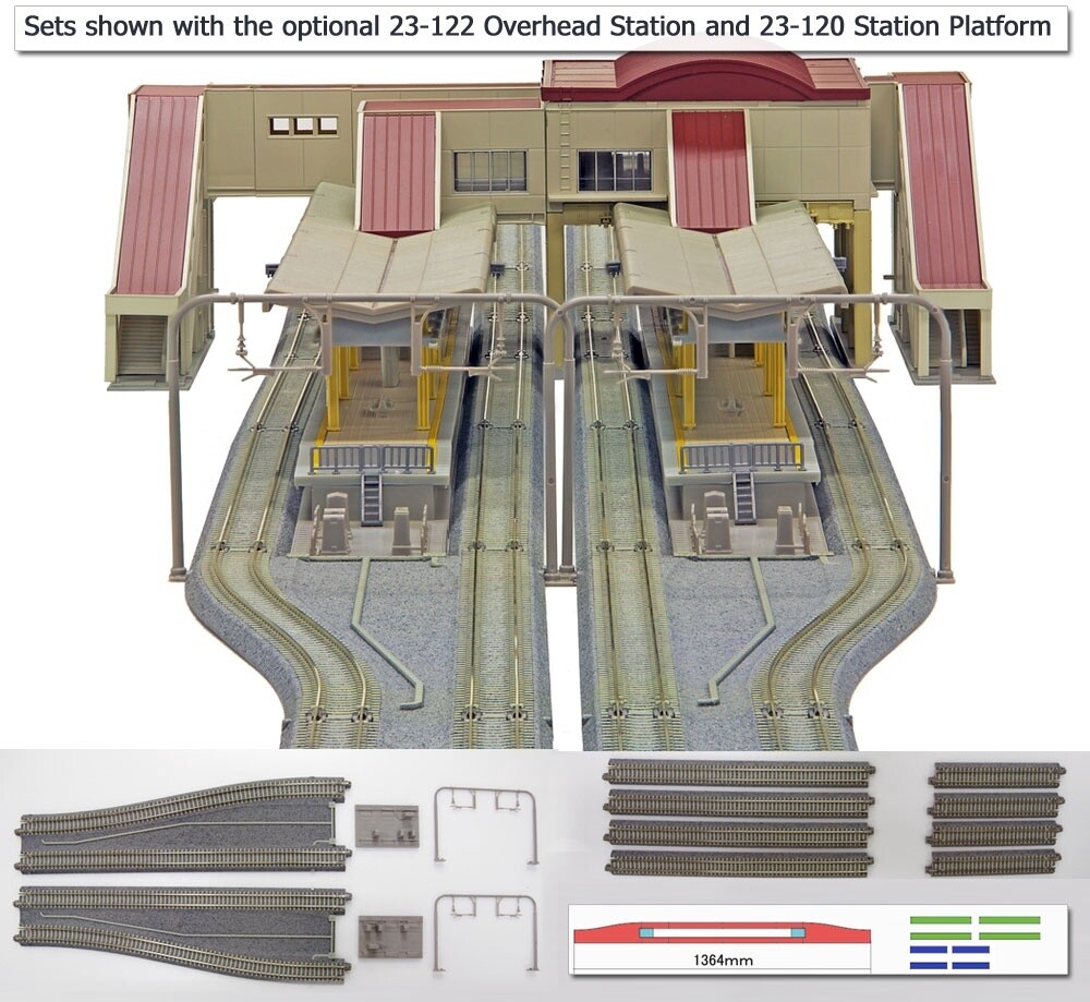 Kato N 20-874 V15 Double Track Set for Station